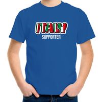 Blauw t-shirt Italy / Italie supporter EK/ WK voor kinderen - thumbnail