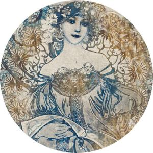 Fotobehang - Goddess 125x125cm - Rond - Vliesbehang - Zelfklevend