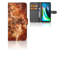 Motorola Moto G9 Play | E7 Plus Bookcase Marmer Bruin - thumbnail