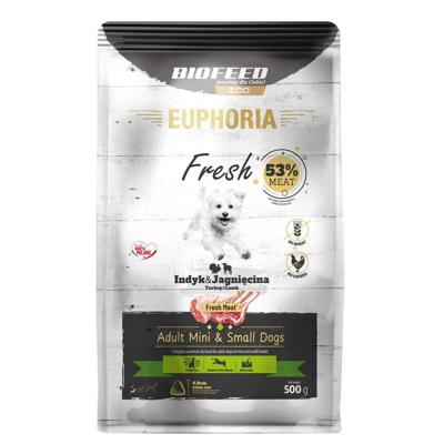 EUPHORIA Fresh Adult Turkey with lamb XS/S - droog hondenvoer - 500g