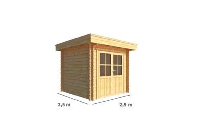 Tuinhuisje Blokhut Lisa 250 cm bij 250 cm diep Plat dak - Warentuin collection