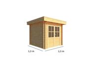 Tuinhuisje Blokhut Lisa 250 cm bij 250 cm diep Plat dak - Warentuin collection