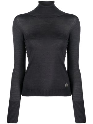 Lorena Antoniazzi pull à ornements en cristal - Gris
