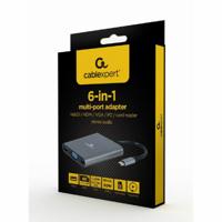 USB-HUB GEMBIRD A-CM-COMBO6-01 Grijs