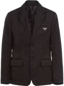 Prada blazer droit à plaque logo - Noir