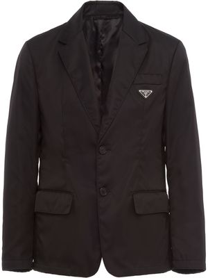 Prada blazer droit à plaque logo - Noir