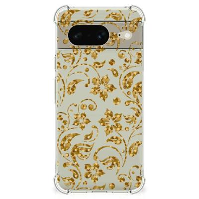 Google Pixel 8 Case Gouden Bloemen Google Pixel 8 Case Gouden Bloemen