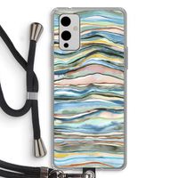 Watercolor Agate: OnePlus 9 Transparant Hoesje met koord