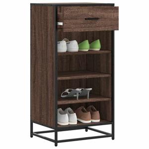 VidaXL Schoenenrek 48x38x97,5 cm bewerkt hout bruin eikenkleurig