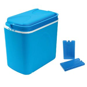 Koelbox blauw 24 liter 40 x 25 x 37 cm incl. 2 koelelementen