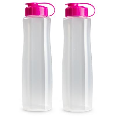 Waterfles/bidon - 4x stuks - kunststof - roze - 1500 ml - sport/fitness drinkfles