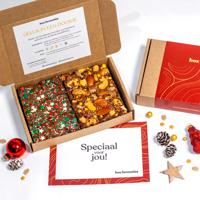 Brownie Kerst box - 6 Brownies - Brievenbus Pakket