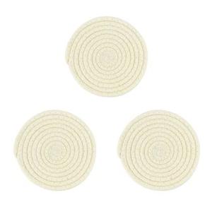 Krumble Pannenonderzetter rond - Katoen - Beige - Set van 3