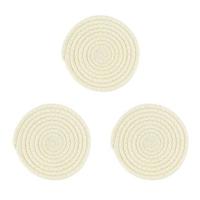 Krumble Pannenonderzetter rond - Katoen - Beige - Set van 3