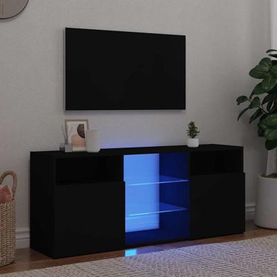 Tv-meubel met LED-verlichting 120x30x50 cm zwart