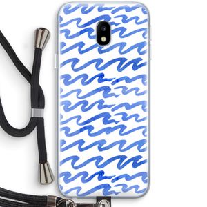 Blauwe golven: Samsung Galaxy J3 (2017) Transparant Hoesje met koord
