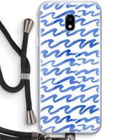 Blauwe golven: Samsung Galaxy J3 (2017) Transparant Hoesje met koord