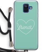 Friends heart pastel: Samsung Galaxy A6 (2018) Transparant Hoesje met koord