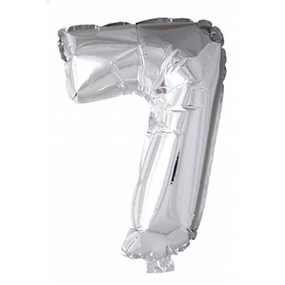 Boland Folie ballon nummer &apos;7&apos; zilver 86cm