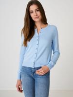 Basic fijn gebreid cardigan in organisch katoenmix