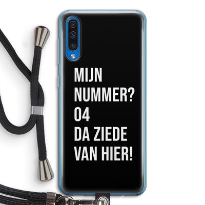 Da ziede van hier - Zwart: Samsung Galaxy A50 Transparant Hoesje met koord