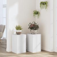 VidaXL Plantenstandaards 2 st 30x30x50 cm bewerkt hout wit