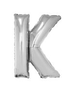 Folieballon Zilver Letter 'K' Groot