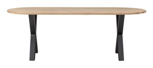 WOOOD Ovale Eettafel Tablo met X-poot, 220 x 90cm - Onbehandeld - Ovaal