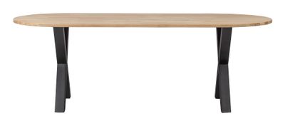 WOOOD Ovale Eettafel 'Tablo' met X-poot, 220 x 90cm