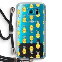 Ananas: Samsung Galaxy S6 Transparant Hoesje met koord