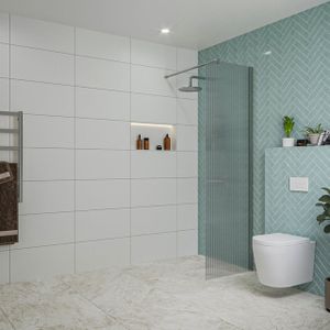 Fortifura Galeria inloopdouche - 60x200cm - ribbelglas - wandarm - chroom SW797950/SW797904