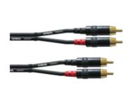 Cordial CFU 1.5 CC audio kabel 1,5 m 2 x RCA Zwart - thumbnail