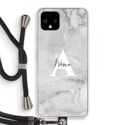Ivory Marble: Pixel 4 Transparant Hoesje met koord