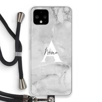 Ivory Marble: Pixel 4 Transparant Hoesje met koord