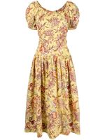 Ulla Johnson robe mi-longue Golda à fleurs - Jaune - thumbnail