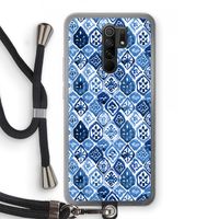 Blauw motief: Xiaomi Redmi 9 Transparant Hoesje met koord