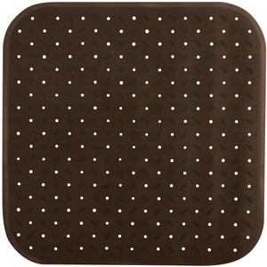 Douche/bad anti-slip mat badkamer - rubber - bruin - 54 x 54 cm - vierkant