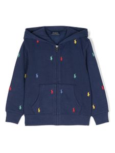 Ralph Lauren Kids hoodie à logo brodé - Bleu