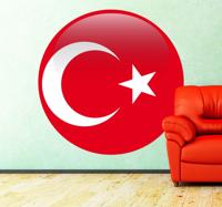 Turkse vlag rond sticker