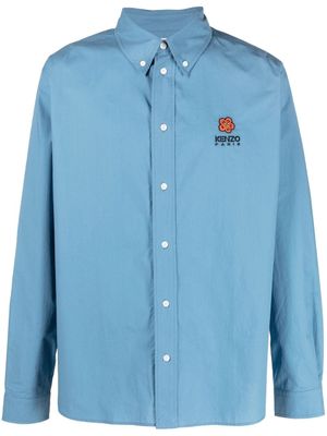 Kenzo chemise à logo Boke Flower brodé - Bleu