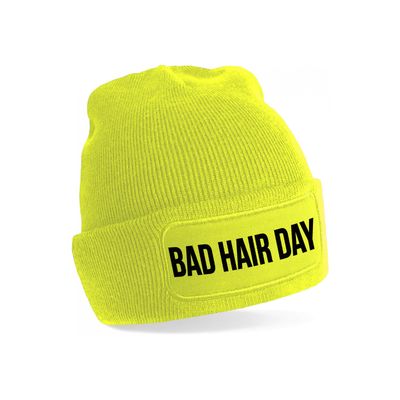 Bad hair day muts unisex one size - Geel Bad hair day muts unisex one size - Geel