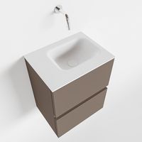 MONDIAZ ADA 40cm toiletmeubel smoke. LEX wastafel talc links zonder kraangat