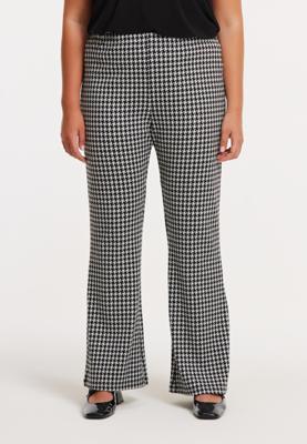 Yoek Pantalon bootcut CHECK | Zwart | Maat 54/56