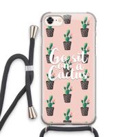 Cactus quote: iPhone 7 Transparant Hoesje met koord
