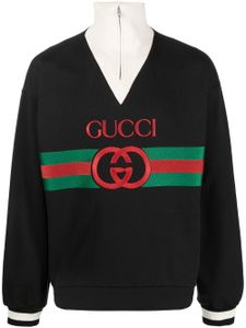 Gucci sweat à logo brodé - Noir