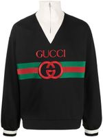 Gucci sweat à logo brodé - Noir - thumbnail