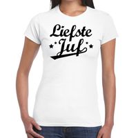 Liefste juf fun t-shirt wit voor voor dames - Einde schooljaar/ juffendag cadeau 2XL  -