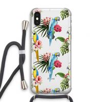 Kleurrijke papegaaien: iPhone XS Transparant Hoesje met koord Kleurrijke papegaaien: iPhone XS Transparant Hoesje met koord
