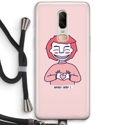 Hartje: OnePlus 6 Transparant Hoesje met koord