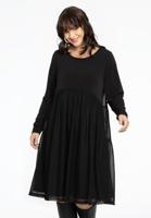 Yoek Dress with ruffles MOUSSE/DOLCE | Zwart | Maat 38/40